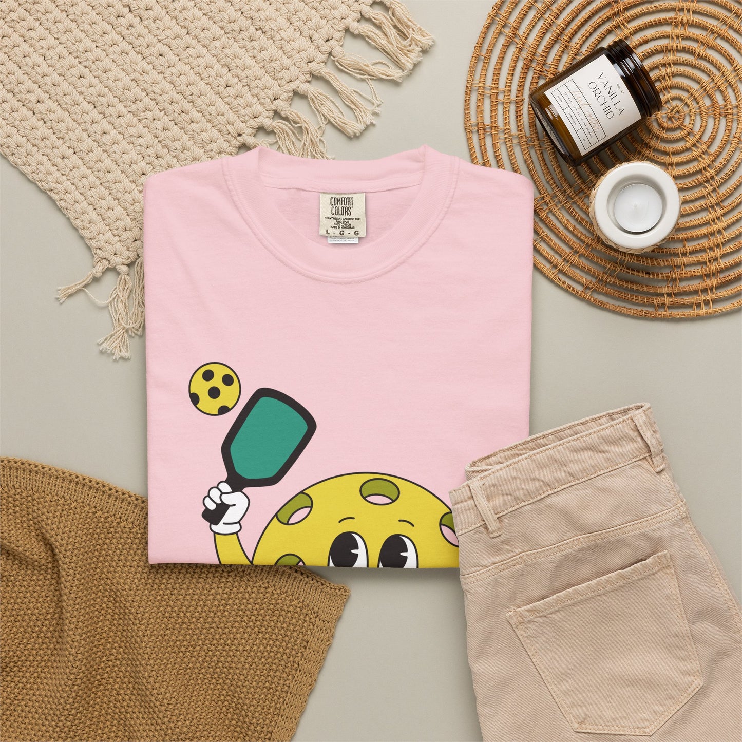 Pickleball Character T-Shirt — Cute Cartoon Pickleball Paddle & Ball Tee