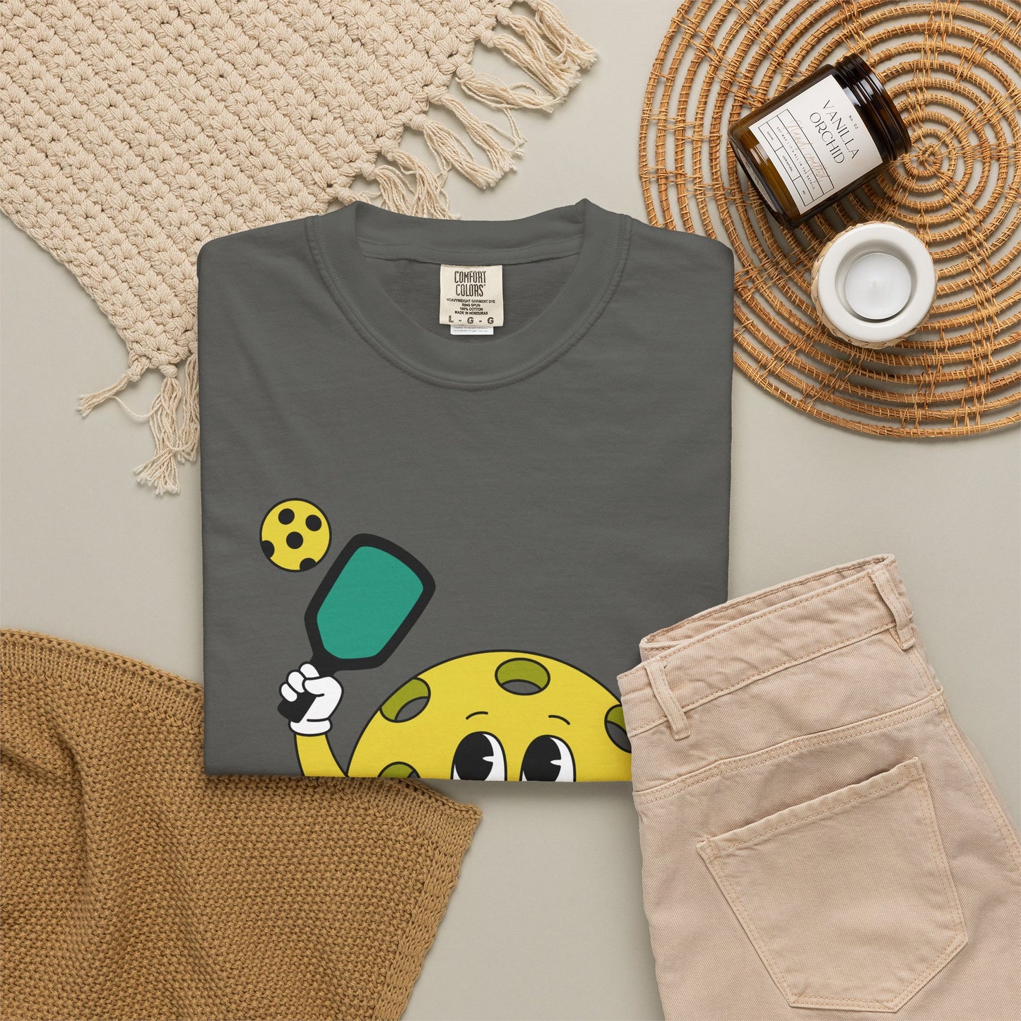 Pickleball Character T-Shirt — Cute Cartoon Pickleball Paddle & Ball Tee