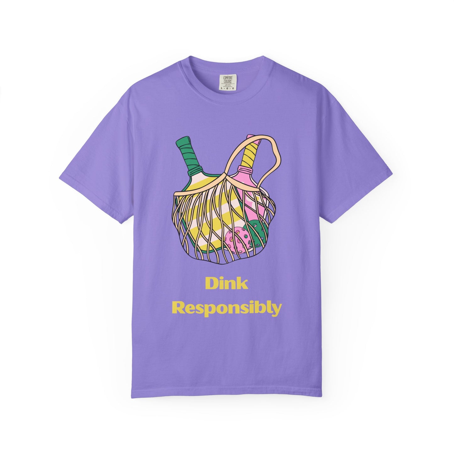 Dink Responsibly Pickleball T-Shirt — Vintage Net Bag Graphic