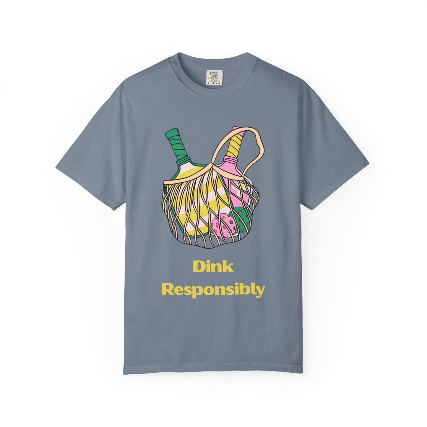 Dink Responsibly Pickleball T-Shirt — Vintage Net Bag Graphic