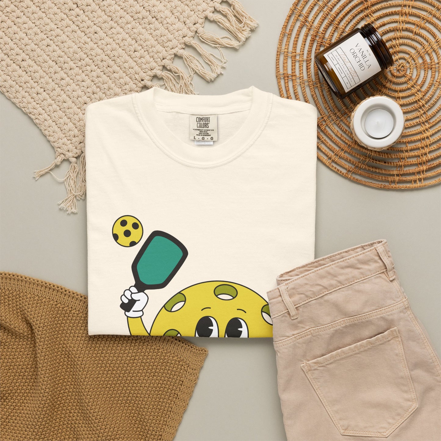 Pickleball Character T-Shirt — Cute Cartoon Pickleball Paddle & Ball Tee