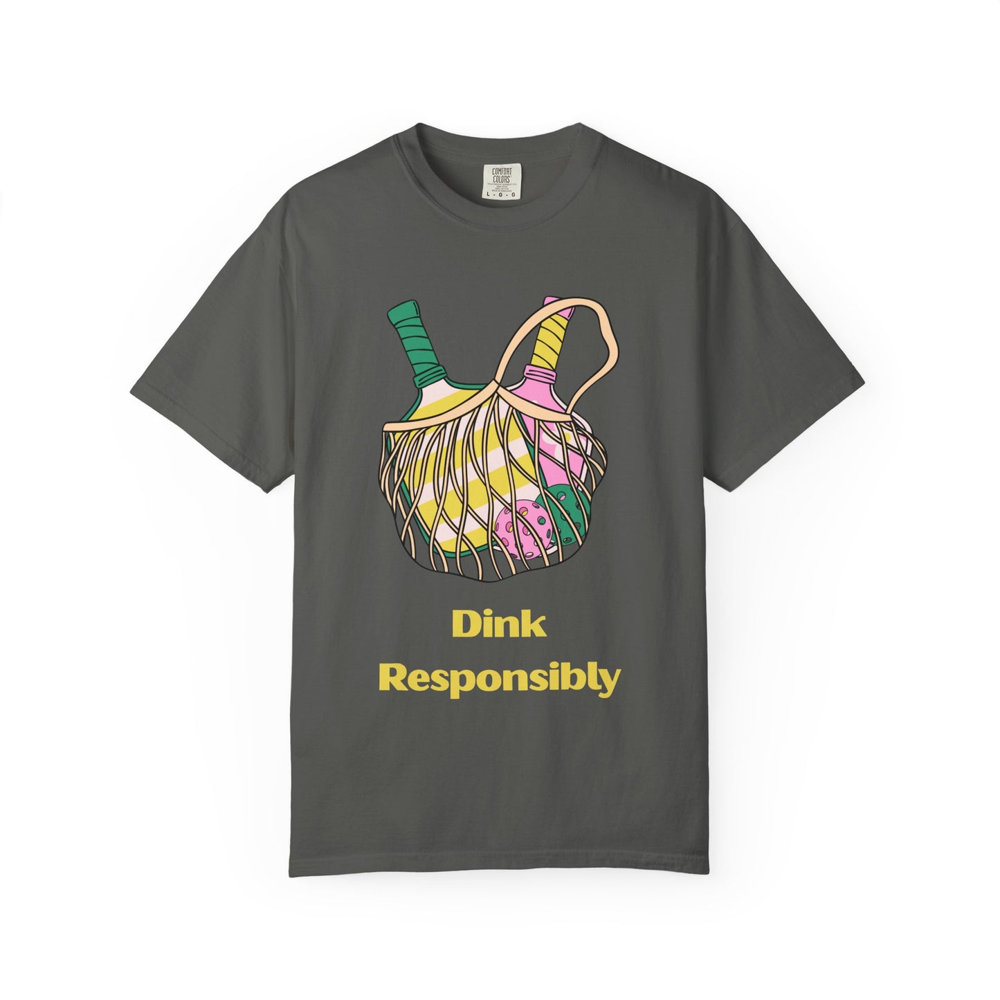 Dink Responsibly Pickleball T-Shirt — Vintage Net Bag Graphic