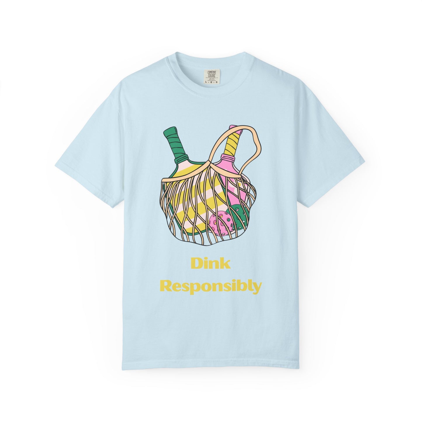 Dink Responsibly Pickleball T-Shirt — Vintage Net Bag Graphic