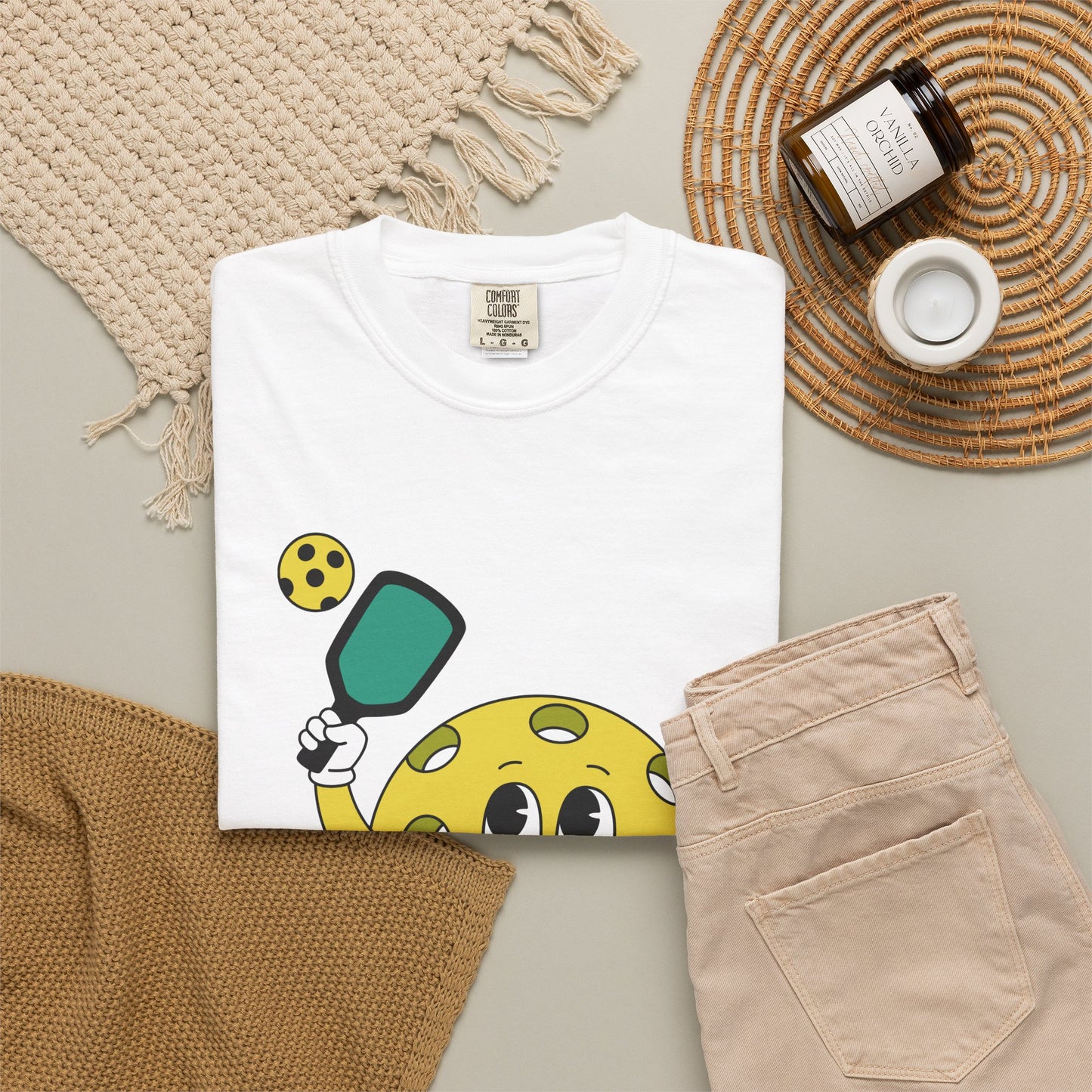 Pickleball Character T-Shirt — Cute Cartoon Pickleball Paddle & Ball Tee