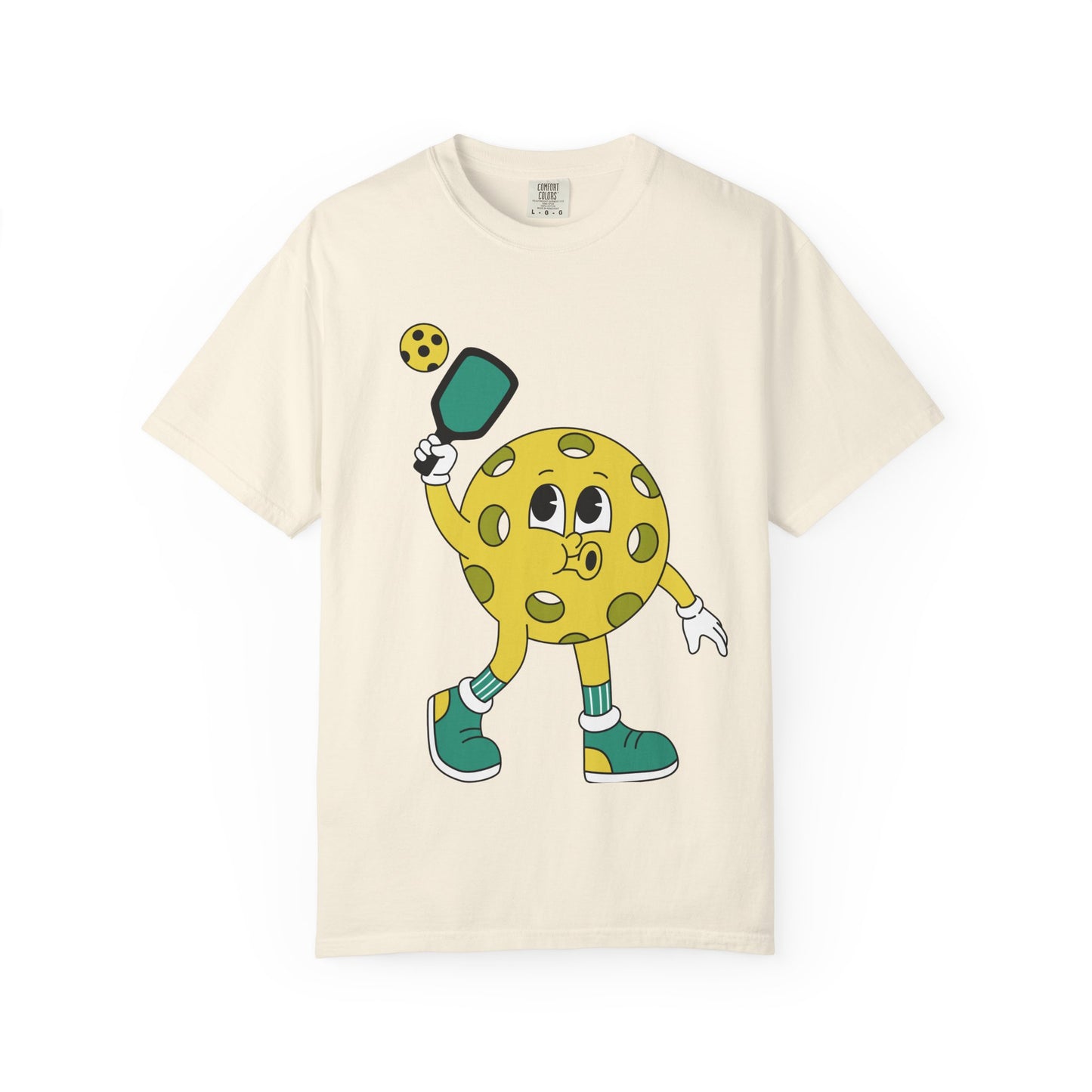 Pickleball Character T-Shirt — Cute Cartoon Pickleball Paddle & Ball Tee