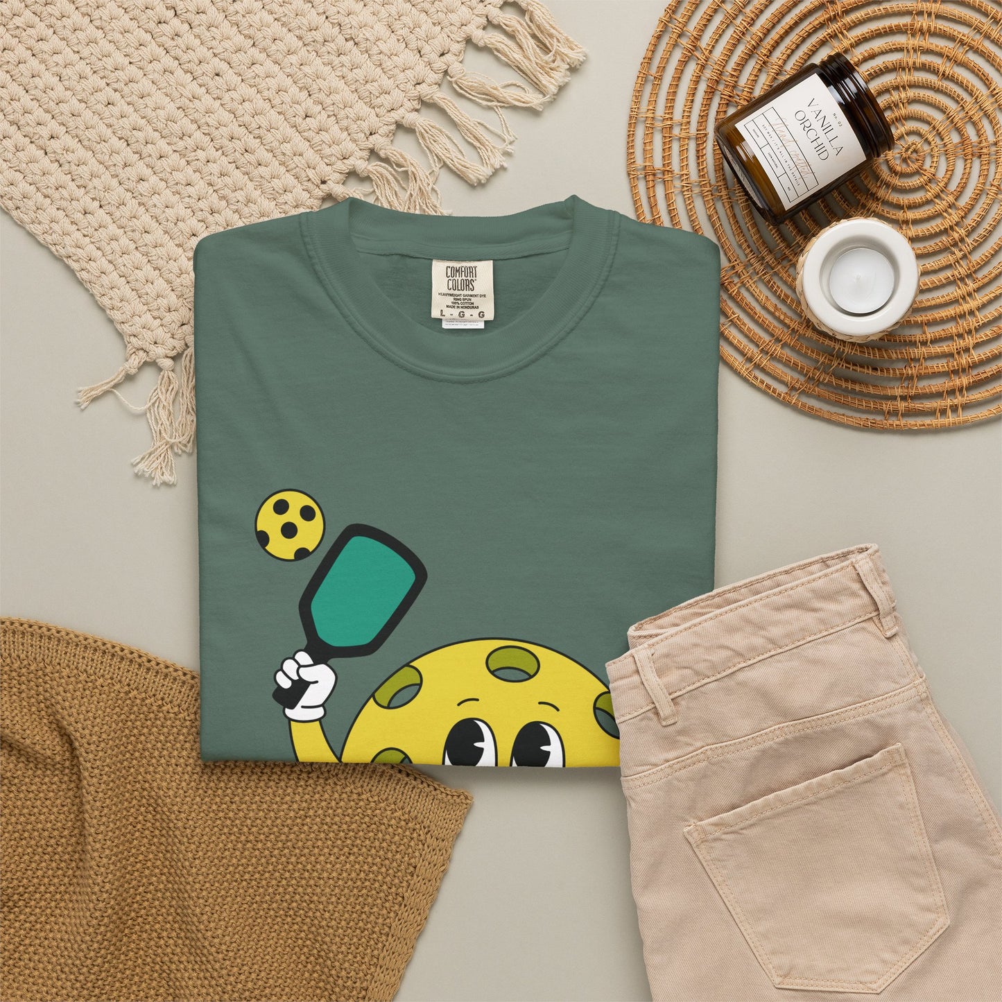 Pickleball Character T-Shirt — Cute Cartoon Pickleball Paddle & Ball Tee