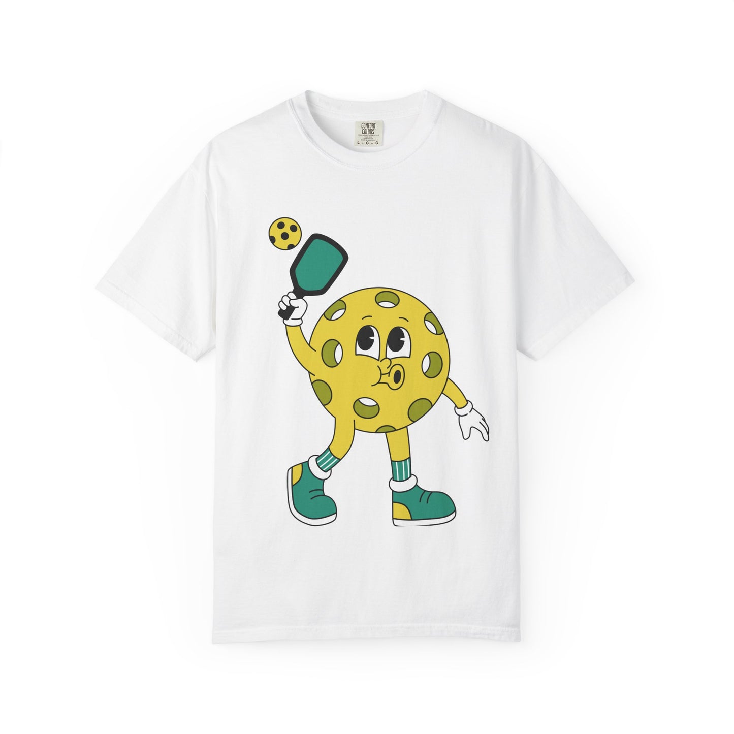 Pickleball Character T-Shirt — Cute Cartoon Pickleball Paddle & Ball Tee