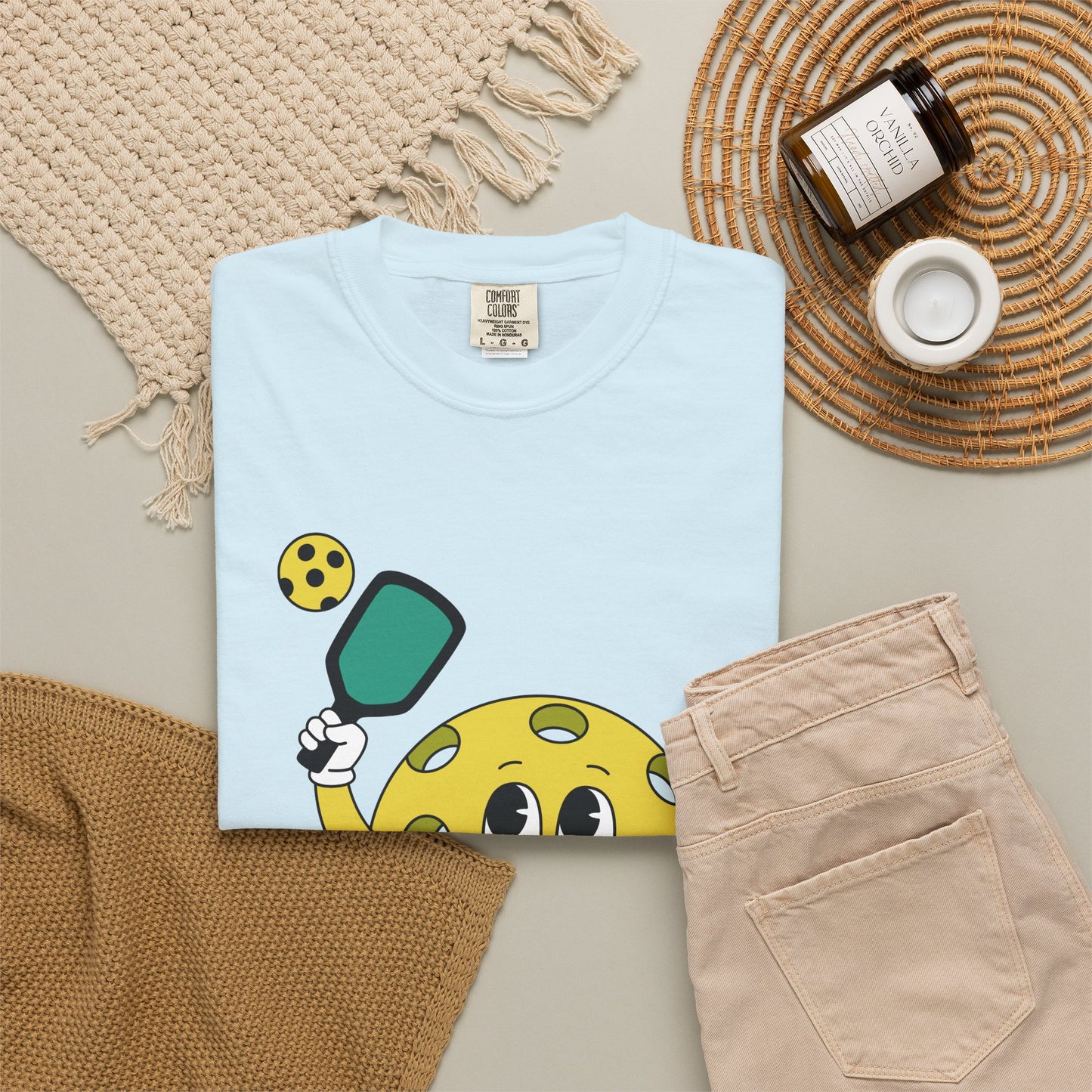 Pickleball Character T-Shirt — Cute Cartoon Pickleball Paddle & Ball Tee